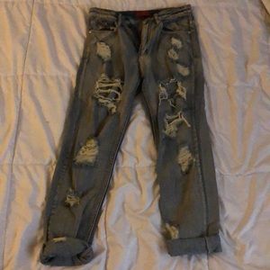 Zara ripped boyfriend jeans